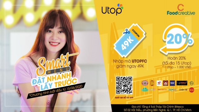 “Đặt Nhanh, Lấy Trước” - Giảm Ngay 49K Với Smart Menu Trên Utop Tại Khu Ăn Uống Của Bitexco