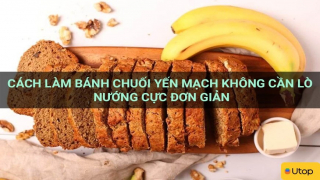 Cách làm bánh chuối yến mạch không cần lò nướng cực đơn giản
