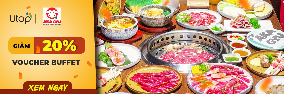 Giảm 20%/ Voucher buffet Akagyu trên Utop