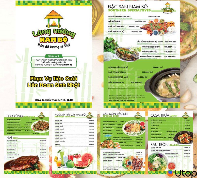 Khám phá menu tại nhà hàng Làng nướng Nam Bộ