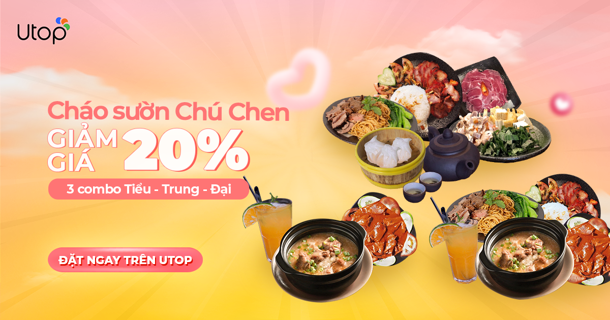 Khuyến mãi Cháo sườn Chú Chen tháng 3 trên app Utop