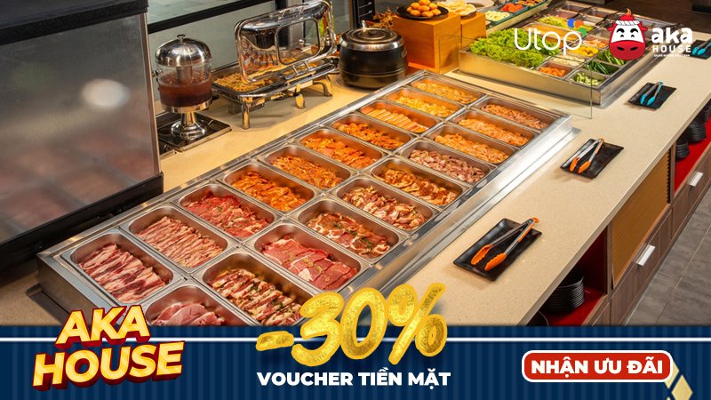 Quầy buffet tự phục vụ đa dạng với hơn 30 món nhúng