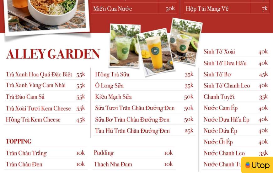 Alley Garden với chiếc menu đa dạng, thực khách tha hồ chọn lựa