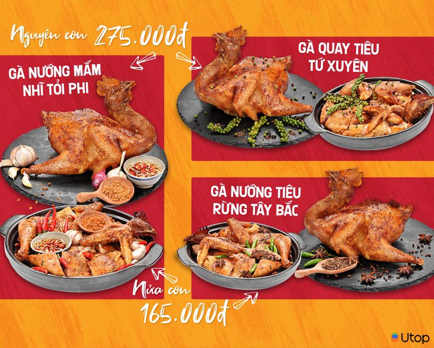 Menu đầy hấp dẫn của Gà nướng Ò ó o có gì?