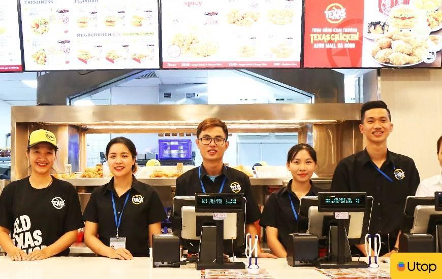 Đội ngũ nhân viên Texas Chicken chuyên nghiệp và tận tâm