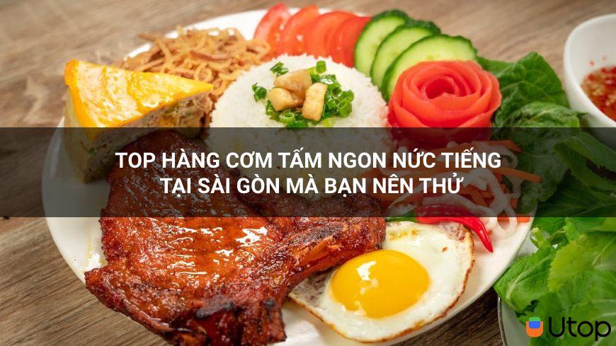 Top hàng cơm tấm ngon nức tiếng tại Sài Gòn mà bạn nên thử Có dịp đến Sài Gòn, thưởng thức đĩa cơm tấm ngon lành với hương vị đặc trưng, tin mình đi bạn sẽ không quên được mùi vị ấy đâu. Sài Gòn cũng có rất nhiều hàng cơm tấm nổi tiếng, cùng Utop khám phá một vài địa chỉ bán cơm tấm ngon tại Sài Gòn bỏ túi để thưởng thức dần nhé!   1. Vài nét về cơm tấm Cơm tấm vốn dĩ là một món ăn bình dân, gần gũi với mọi người, chỉ cần một lát sườn, một ít bì, một miếng chả trứng đầy ụ, và một chén nước mắm dẻo kẹo mà đã trở thành một món ăn có tiếng lẫy lừng tại Sài Gòn. Mỗi hàng mỗi nơi bán đều có những công thức gia truyền khác nhau, nên sau đây là sẽ một list các quán cơm để bạn có thể dễ dàng chọn ra quán mà bạn xem là “chuẩn vị” nhất nha.   2. Top hàng cơm tấm ngon nức tiếng tại Sài Gòn mà bạn nên thử 2.1 Cơm tấm Ba Sơn Địa điểm đầu tiên mà Utop muốn dắt bạn đến đó là quán cơm tấm Ba Sơn, với một tuổi đời khá lâu và ra đời bởi những sự dân dã. Một sức hút đặc biệt để các thực khách ghé nơi đây rất đông là do công thức gia truyền mà không nơi đâu có được, sườn ướp đậm vị, ngọt dịu trong những chén canh đi kèm, tất cả như hòa quyện như tạo nên một thứ gì đó để níu giữ chân khách hàng.    **Địa chỉ: đường 284 Nguyễn Lương Bằng, Phường Tân Phú, Quận 7, Thành phố Hồ Chí Minh. 2.2 Cơm tấm Phúc Lộc Thọ Quán đã có từ lâu đời, và hiện nay đã có gần 33 chi nhánh gần xa, lớn nhỏ. Menu rất đa dạng đầy đủ các món, bên cạnh đó không thể phủ nhận được cách bài trí thức ăn của quán rất bắt mắt, không chỉ là chất lượng trang trí mà còn chất lượng trong cả thức ăn.    Miếng thịt sườn to dày, mềm vừa phải không quá khô, được ướp với công thức đặc biệt hơn 30 năm,quán có rất nhiều lựa chọn cho bạn để đổi món như: sườn que, hay đùi gà nướng. Giá cả ở đây cũng là một thứ thu hút được khách hàng bởi chỉ có 39.000vnđ bạn đã có ngay một đĩa cơm sườn thơm lừng. Còn chần chừ gì nữa mà không đến đây cùng thưởng thức nào! **Địa chỉ: 236 Đinh Tiên Hoàng, Đa Kao, Quận 1, Thành phố Hồ Chí Minh và nhiều chi nhánh khác. 2.3 Quán cơm tấm Ba Há Ở Sài Gòn thì chúng ta có rất nhiều sự lựa chọn các quán cơm tấm, những một điều mà khiến khách hàng mê mẩn tại quán Ba Há này là món “Cơm Tấm Sườn Chả Trứng Muối”, một sự kết hợp thật độc đáo. Quán này đã có tuổi đời 60 năm, nhưng tới bây giờ vẫn giữ được nét riêng của quán đậm vị khó quên.   Khi ghé quán, bạn nên gọi thử món best seller tại quán Cơm tấm Ba Há này là chả trứng muối nhé, mở mang vị giác và đổi vị cơm cho dân sành ăn đấy. Quán rất đông khách chỉ bán tầm 3,4 tiếng là hết, nên bạn nhớ đi đúng giờ để có thể thưởng thức được cơm tấm thơm ngon tại đây nha. **Địa chỉ: nằm ở đường 389 Hưng Phú, Phường 4, Quận 8,  Thành phố Hồ Chí Minh. 2.4 Cơm tấm Tú Mập Nhắc đến quán Tú Mập thì mọi người nhớ ra đến những miếng sườn “ú nụ” vàng óng ánh được cắt ra từng miếng để khách dễ ăn, với bì, chả tự tay làm,hương vị rất vừa phải, sạch sẽ và rất thơm ngon.    Khách tới đây có thể thoải mái chọn loại canh tùy theo sở thích của bạn. Không gian quán ở đây khá rộng rãi và sạch sẽ, ngồi vào bàn ta sẽ thấy ớt, tỏi, chén nước mắm được đặt rất ngay ngắn trong một cái khay. Đó cũng là một điểm cộng cho sự tươm tất và chỉnh chu, để khách khi ăn sẽ cảm thấy ngon miệng và an tâm về vệ sinh của quán. **Địa điểm: 89-91 Đồng Đen, Phường 12, Quận Tân Bình, Thành phố Hồ Chí Minh. 2.5 Cơm tấm Ba Ghiền Là một quán cơm tấm nức danh tại Sài Gòn mà Utop nghĩ bạn nên thử. Quán kinh doanh đã hơn 20 năm, nên đảm bảo khi bạn ghé tới đây bạn sẽ không còn phải lăn tăn tìm kiếm các quán khác. Với một công thức ướp sườn ngon bậc nhất, miếng sườn to, topping như bì chả, trứng chiên, ốp la,...ở quán thì vô cùng nhiều.   Đĩa cơm ở đây có giá dao động từ 65.000vnđ đến 100.000vnđ. Cơm ở đây dẻo, thơm thêm một ít mỡ hành và một phần sườn to được ướp rất đậm đà, mỗi suất ăn luôn được tặng một chén canh ăn kèm. Không gian nơi đây thì vô cùng thoải mái, nhân viên phục vụ rất nhiệt tình tạo nên sự hài lòng khi ăn uống, bạn nên nhớ ghé thử để thưởng thức món cơm tấm ba Ghiền này nha. ** Địa chỉ: số 84 đường Đặng Văn Ngữ, phường 10, Phú Nhuận, Thành phố Hồ Chí Minh. Những địa điểm cơm tấm cực kì ngon tại Sài Gòn mà Utop đưa ra bảo đảm sẽ không khiến mọi người thất vọng đâu, nhớ lưu lại nhanh những địa chỉ này để thưởng thức nha.    Một món ăn ngon hay một chuyến mua sắm cũng có thể khiến bạn cảm thấy được thoải mái hơn. Vì vậy, hãy tải app Utop về máy để trải nghiệm ngay những tiện ích khi mua sắm, thu về hàng chục voucher siêu hấp dẫn, tích điểm vô cùng tiện lợi nhé!