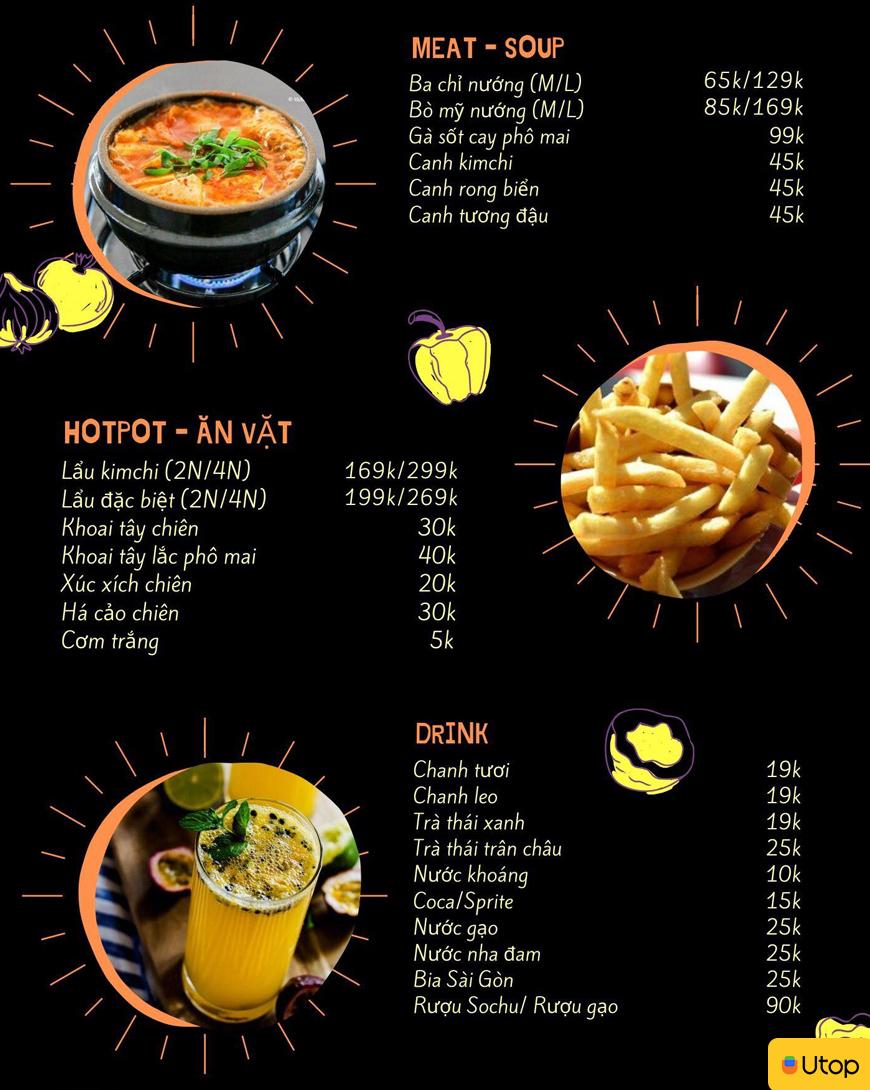 Menu siêu chất của Mokchang quán ăn Hàn Quốc