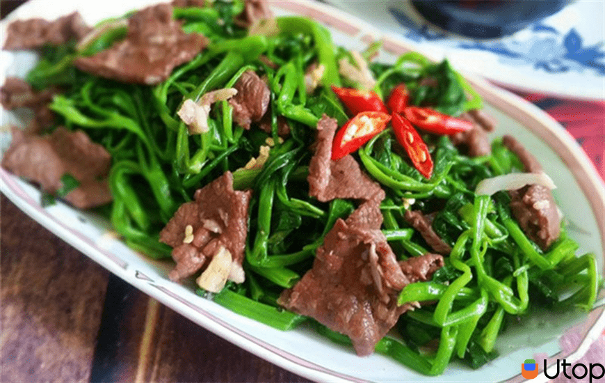  Rau lang xào thịt bò