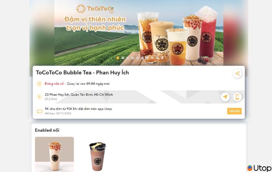 Giải nhiệt ngay tức thì với trà sữa ToCoToCo Bubble Tea được ship tận tay khi tải app Utop 