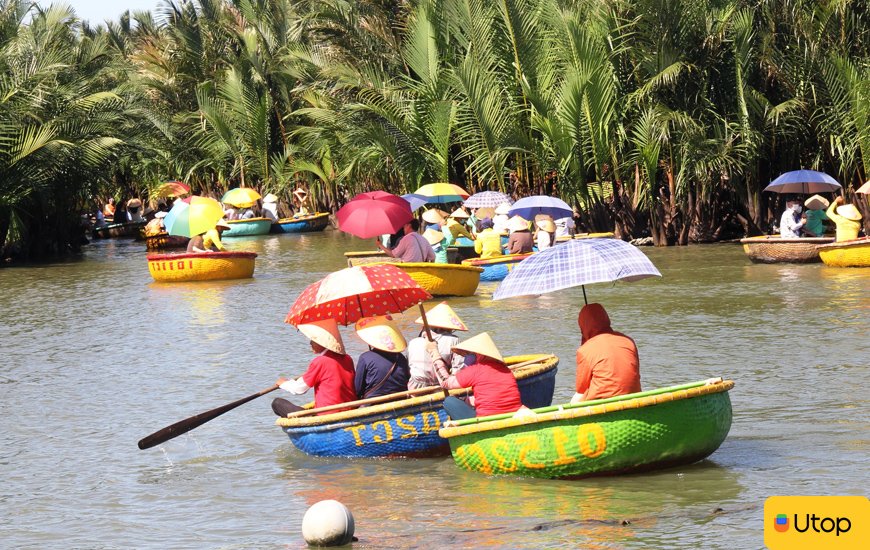 Trải nghiệm xoay thuyền thúng tại Rừng dừa Bảy Mẫu - Hội An