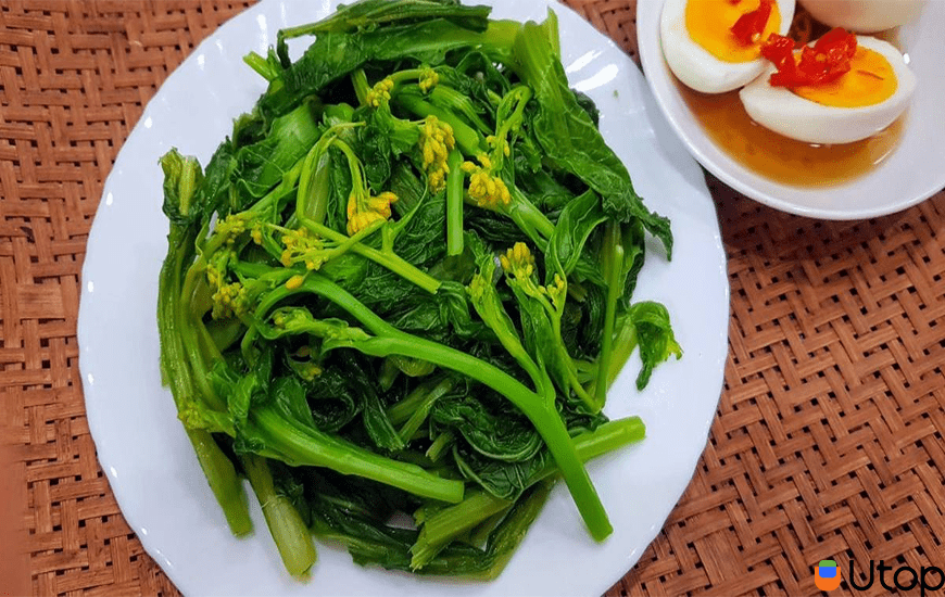 cải ngồng luộc