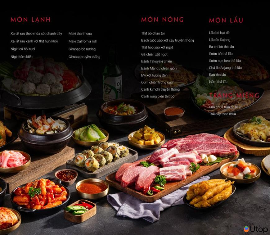 Menu món lẩu ở Sajang BBQ