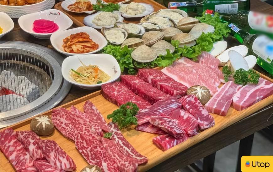 Thực đơn phong phú buffet đồ nướng JeonBok