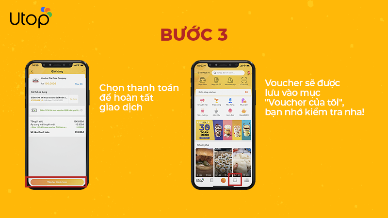 mua voucher ăn uống giá tốt trên app Utop 3