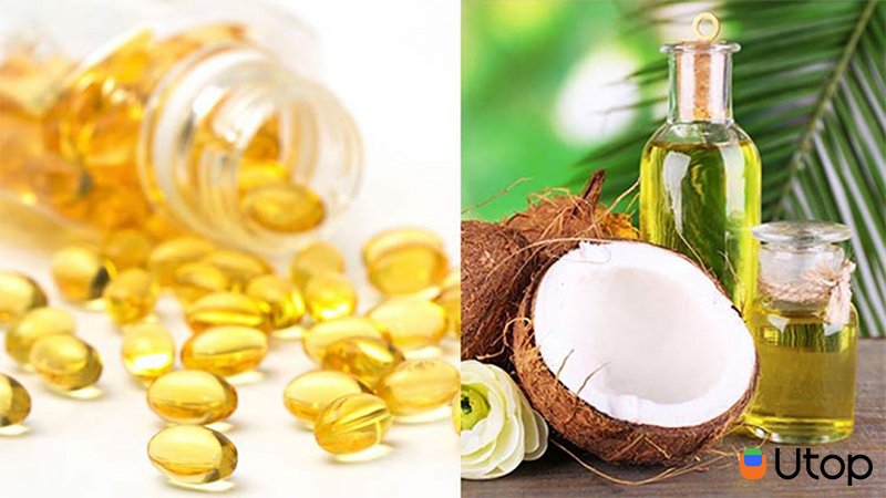 Ủ tóc bằng hỗn hợp dầu dừa và viên vitamin E