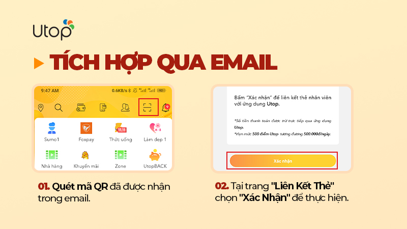 thanh toán Utop dễ dàng chỉ với 1 lần quẹt thẻ nhân viên 3