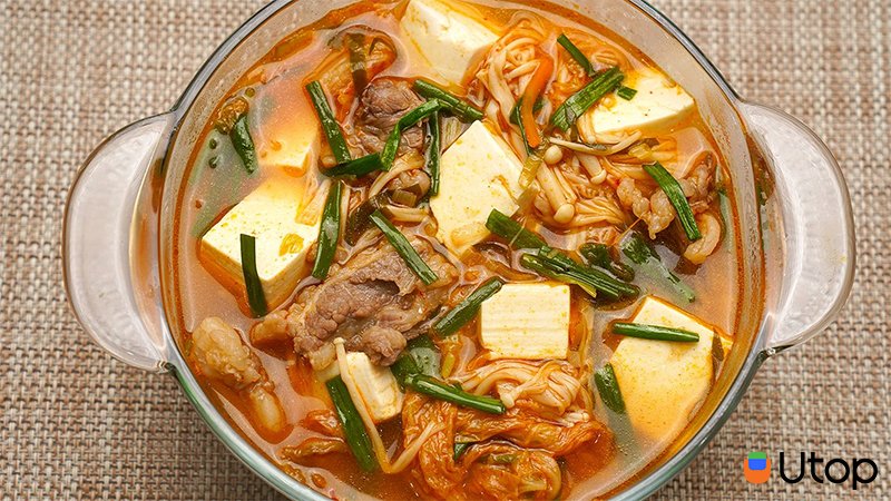 Ba chỉ bò nấu canh kim chi