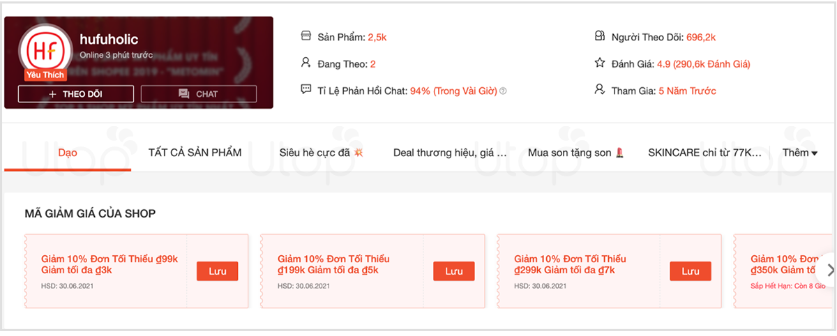 Hufuholic (hufuholic) - Shop bán mỹ phẩm chính hãng trên Shopee