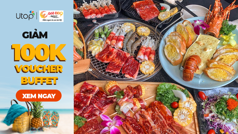 668 BBQ & Hotpot voucher sale trên app utop