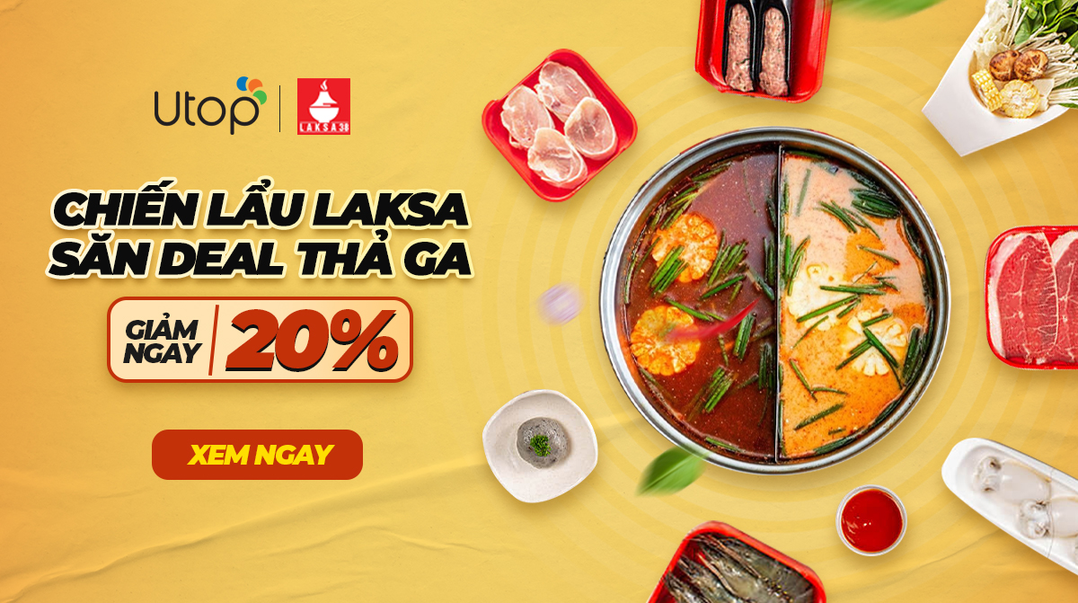 Voucher giảm giá Laksa 38 trên Utop lên đến 20%