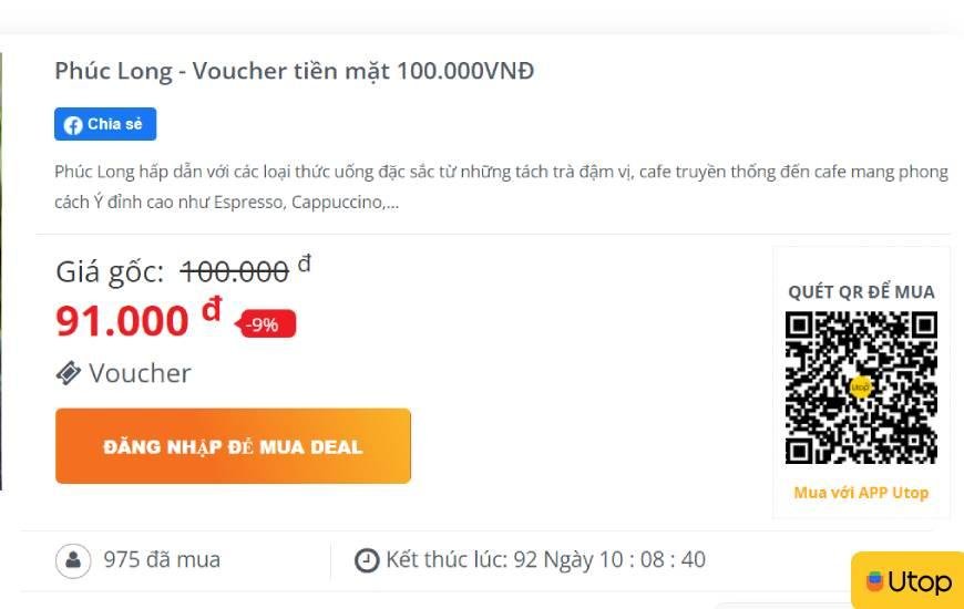 Mã voucher ưu đãi hấp dẫn tại tại Phúc Long
