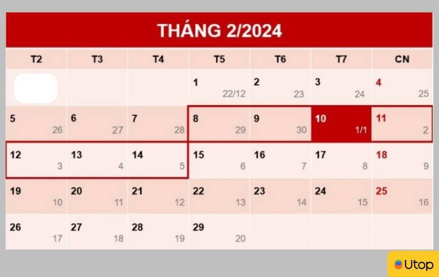 Cập nhật lịch nghỉ Tết Nguyên Đán mới nhất năm 2024 theo bộ lao động
